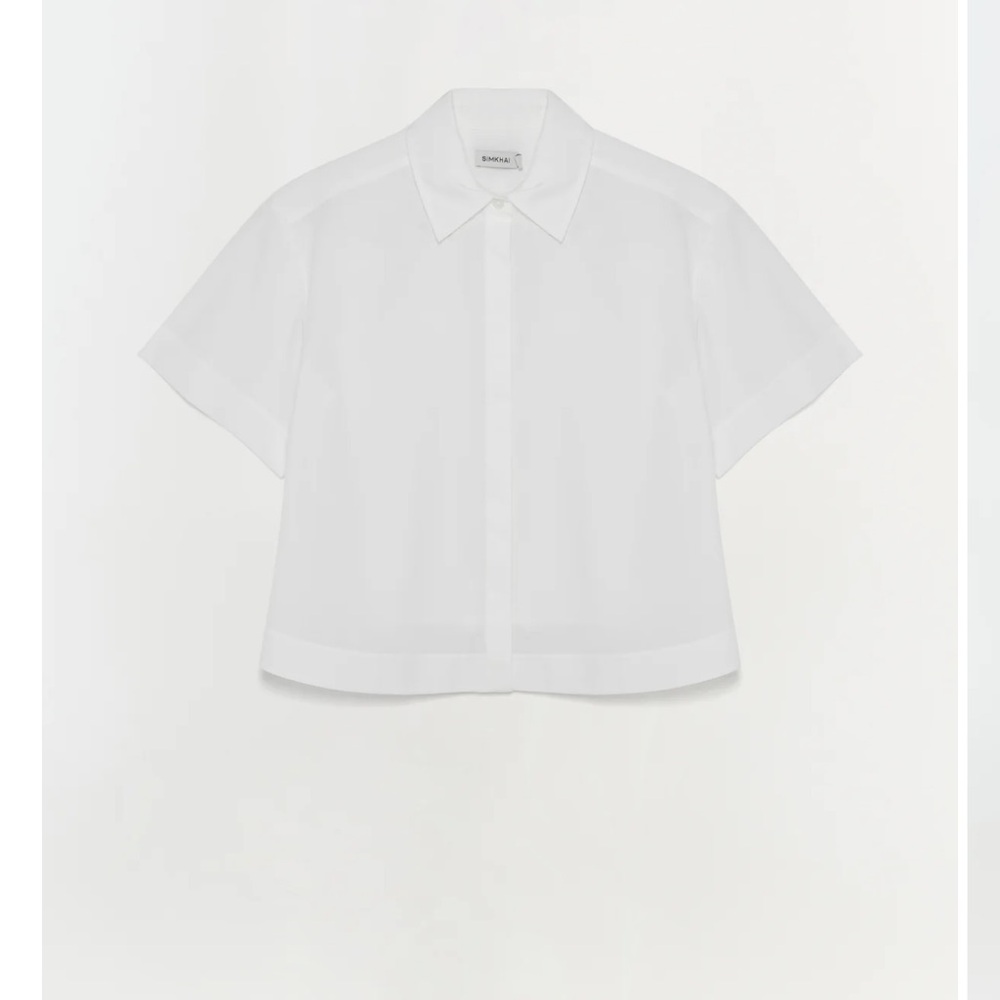 Simkhai white blouse with accordion back